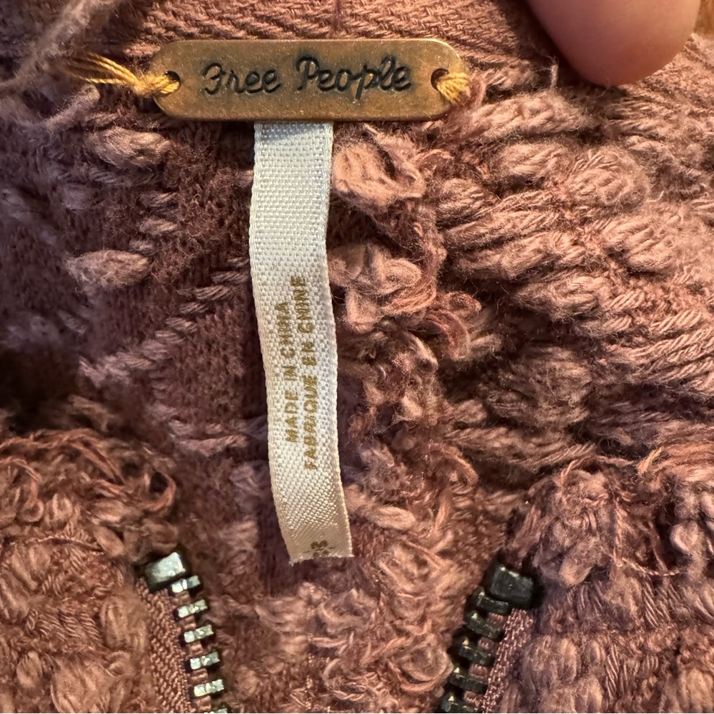 Free People Textured Knit Jacket in Plum - Picture 9 of 11